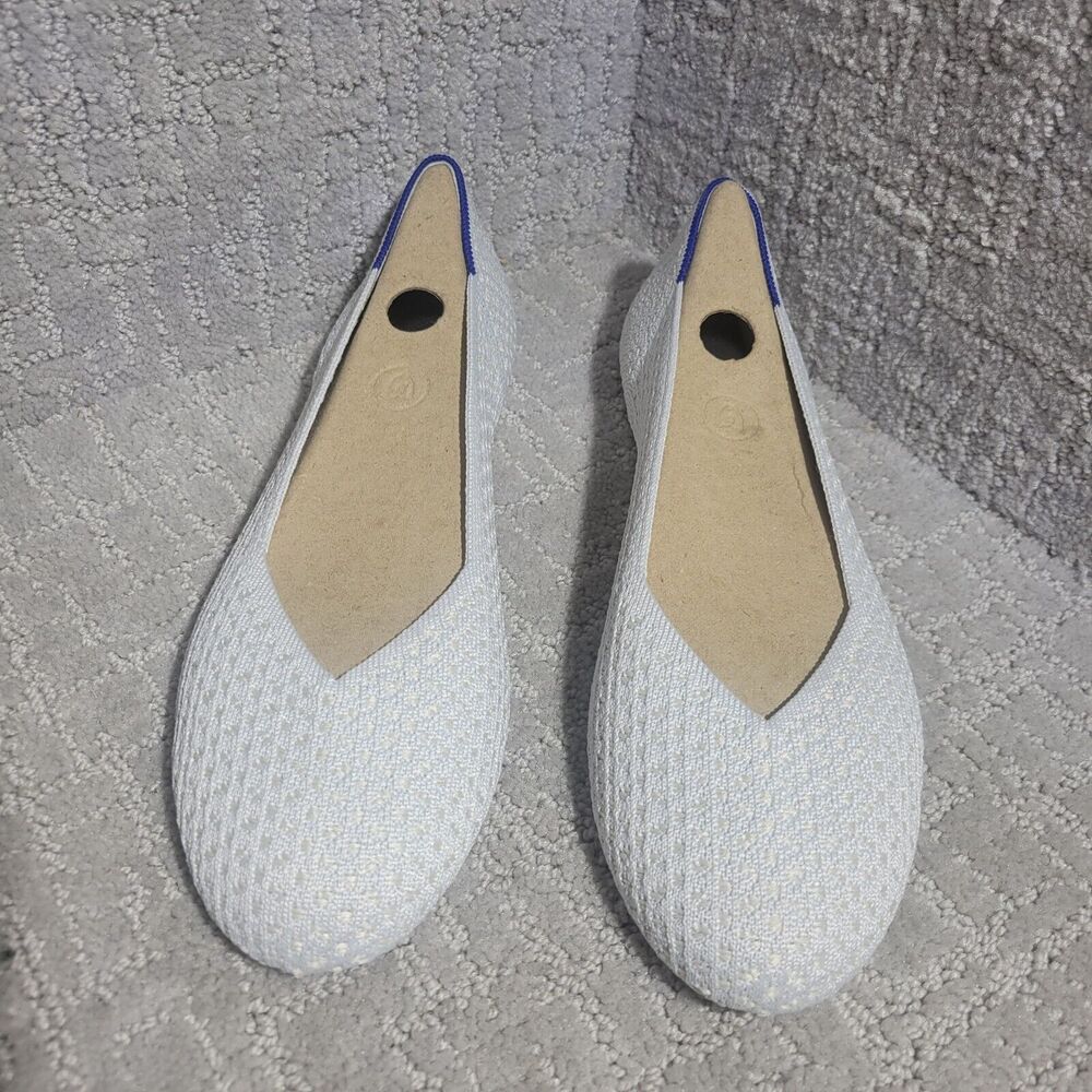 Rothy's The Flat Women's Size 9.5 US Salt Honeycomb Round Toe Slip On Shoes - Picture 2 of 13
